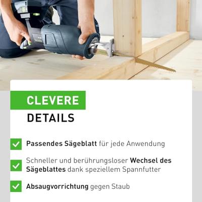 Festool RSC 18 5,0 EB-Plus Accu Reciprozaag 18V 5.0Ah in Systainer - 576948 - thumbnail