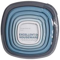 Excellent Houseware Voorraaddozen 6-delig Blauw/Grijs/Transparant - thumbnail