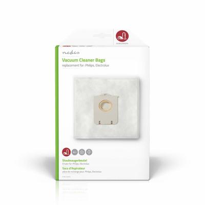 Nedis Stofzuigerzak | 4 Stuks | Synthetisch | voor Philips / Electrolux | Wit | 1 stuks - DUBG220AEP4