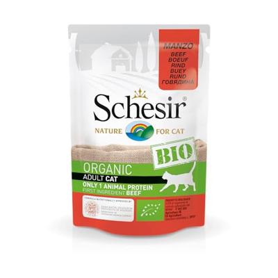 Schesir - Biologische versheidszak met rundvlees voor katten – 85 g