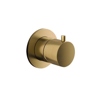 OUTLET Stopkraan Hotbath Cobber Inbouw Thermostaat Geborsteld Messing (excl. inbouwdeel) Living Colours (NIEUW ARTIKELNUMMER HTBCB7068EXTBB)