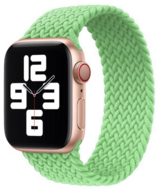 Braided Solo Loop nylon bandje - Maat: M - Lichtgroen - Geschikt voor Apple Watch 38mm / 40mm / 41mm / 42mm - thumbnail