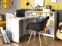 Uitklapbaar bureau CONCEPTION PRO mat wit links - thumbnail