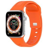 By Qubix - Square siliconen band - Oranje - Compatible met Apple Watch 38mm / 40mm / 41mm / 42mm - Compatible Apple watch bandjes - thumbnail