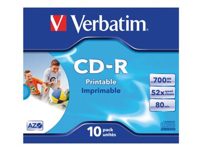 Verbatim 43325 CD-R 80 disc 700 MB 10 stuk(s) Jewelcase