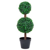 VidaXL Kunstplant met pot buxus bolvorming 60 cm groen - thumbnail