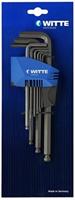 Inbussleutel Set WITTE 1,5-2-2,5-3-4-5-6-8-10 mm Zeshoekig Inbussleutel Set 9 Onderdelen - thumbnail