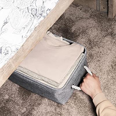 QUVIO Opbergmand met handvaten van touw - Grijs - Set van 6