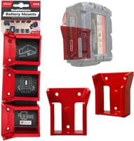StealthMounts batterijhouders voor milwaukee m18 18v | rood | 6 stuks - bm-mw18-red-6 - thumbnail