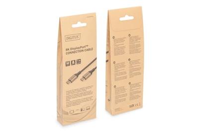 Digitus DB-340105-010-S DisplayPort Adapter [1x DisplayPort stekker - 1x DisplayPort stekker] Zwart Afgeschermd, Rond 1 m