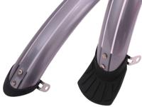 Spatbordset 28" 50 mm kunststof compleet met stangenset - zilver - thumbnail