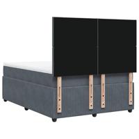 Boxspring met matras fluweel donkergrijs 160x200 cm - thumbnail