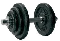 Tunturi Dumbbellset | Halterset | Totaal 20 kg | 1 stang | Zwart - thumbnail