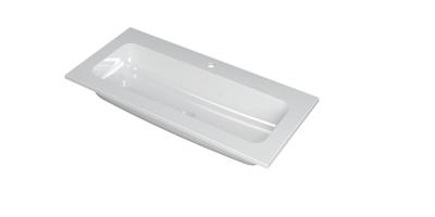 INK Wastafel Faktor polystone centraal met 1 kraangat 100 cm x 45 cm x 1,5 cm Glans wit 3407011