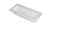 INK Wastafel Faktor polystone centraal met 1 kraangat 100 cm x 45 cm x 1,5 cm Glans wit 3407011 - thumbnail
