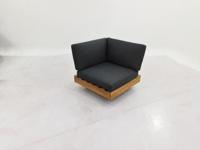 Los Angeles Lounge Hoekstuk 984 - Staal Zwart - thumbnail