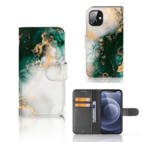 Bookcase voor Apple iPhone 12 Mini Marmer Groen - thumbnail
