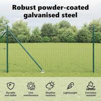 VidaXL Afrasteringspaal 13 pcs groen staal - thumbnail