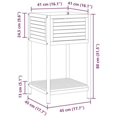 VidaXL Plantenbak met schap 45x45x80 cm massief acaciahout en staal