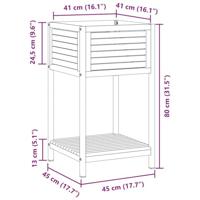 VidaXL Plantenbak met schap 45x45x80 cm massief acaciahout en staal - thumbnail