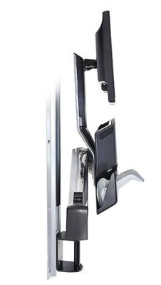 Ergotron StyleView® Sit-Stand Combo Monitor-wandbeugel 1-voudig 25,4 cm (10) - 61 cm (24) Zwart, Aluminium In hoogte verstelbaar, Toetsenbordhouder,