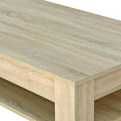 Salontafel 110x65x48 cm bewerkt hout eikenkleur - thumbnail