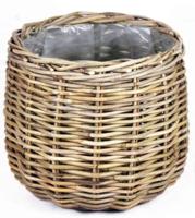 Mand rond grijs D26H24 cm Van der Leeden - Van der leeden - thumbnail
