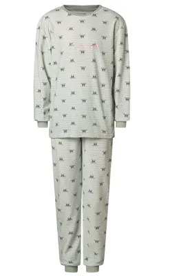 Cocodream velours meisjes pyjama - "Love Pets" Warme winter kinder pyjama