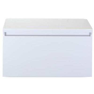 Frozen Badmeubelset 80 cm - Greeplijst in Kleur - Inclusief Wastafelbovenblad Wit Hoogglans