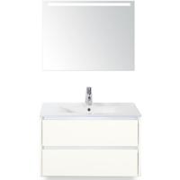Dante Badmeubelset 80 cm - Wit Hoogglans - Keramische Wastafel Wit Enjoy met Sence Spiegel - thumbnail