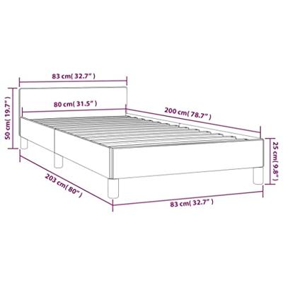 Bedframe met hoofdeinde zonder matras 80x200 cm crèmekleurig