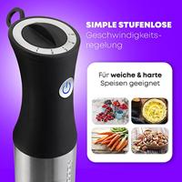 Profi Cook PC-SM 1094 Staafmixer 1000 W Traploze snelheidsinstelling Zwart, RVS - thumbnail
