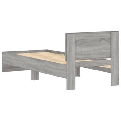 Bedframe met hoofdeinde bewerkt hout grijs sonoma 90x200 cm Bedframe met hoofdeinde bewerkt hout grijs sonoma 90x200 cm