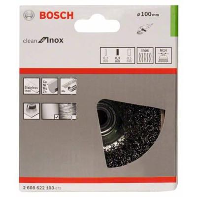 Bosch Accessoires Komstaalborstel, roestvrij 100 mm, 0,3 mm, 8500 U/ min, 14 1st - 2608622103