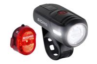 SIGMA SPORT akku-led-leuchten-set "aura 45 usb / nugget ii" battery light set sigma aura 45 usb + nugget ii - thumbnail