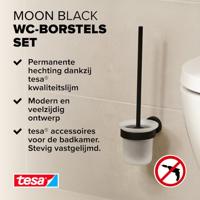tesa MOON BLACK Toiletborstelset Lijm Metaal - thumbnail