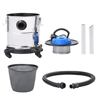 VidaXL Asstofzuiger met hepa filter 1200 w 20 l roestvrij staal