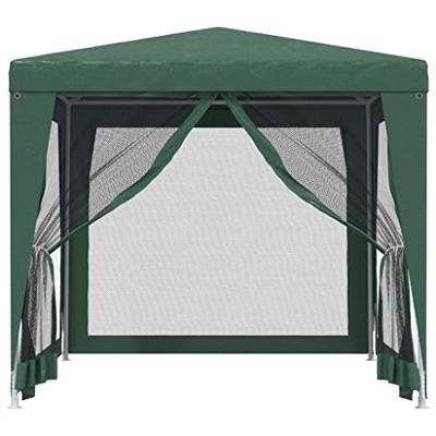 Partytent met 4 mesh zijwanden 2,5x2,5 m HDPE groen - thumbnail