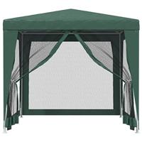 VidaXL Partytent met 4 mesh zijwanden 2,5x2,5 m hdpe groen - thumbnail
