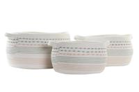 Basket spelset DKD Home Decor Wit Zwart Oranje 52 x 43 x 25 cm 3 Onderdelen - thumbnail