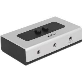 DeLOCK switch stereo jack 3.5 mm 2 port manual bidirectional (grijs/zwart)