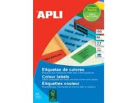 Apli Gekleurde etiketten Ft 105 x 148 mm (b x h), geel, 80 stuks, 4 per blad, etui van 20 blad - thumbnail