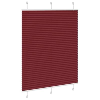 VidaXL Plissé rolgordijn 105x100cm stofbreedte 104,4cm bordeauxrood