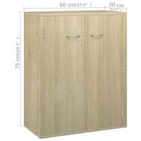 Dressoir 60x30x75 cm spaanplaat sonoma eikenkleurig - thumbnail