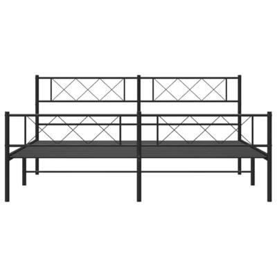 Bedframe met hoofd- en voeteneinde metaal zwart 193x203 cm