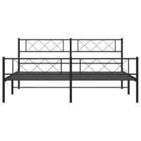 Bedframe met hoofd- en voeteneinde metaal zwart 193x203 cm - thumbnail