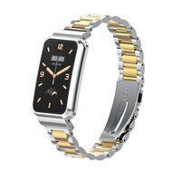 Metalen schakelband met case - Zilver met goud - Xiaomi Smart band 7 Pro - thumbnail