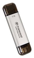 Transcend ts1tesd310s esd310s external ssd, 1tb, usb 10gbps, type c/a, 1050 mb/s, silver - thumbnail