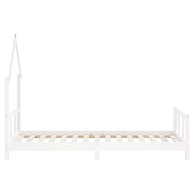 Kinderbedframe 90x190 cm massief grenenhout wit