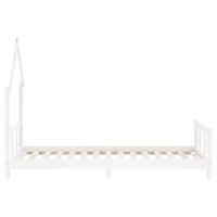 Kinderbedframe 90x190 cm massief grenenhout wit - thumbnail